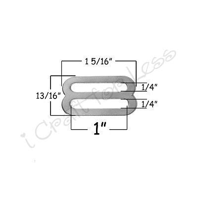 100 - 1" Adjustable Slide Buckle / Slide Adjusters / Triglide Slides - Nickel