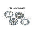 100 Metal Open Ring No Sew Snap Fasteners - PICK SIZE - Nickel Free & CPSIA
