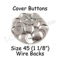 100 Size 45 (1 1/8" - 28mm) Cover Buttons / Fabric Covered Buttons - Wire Back