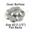 100 Size 60 (1 1/2" - 38mm) Cover Buttons / Fabric Covered Buttons - Flat Back