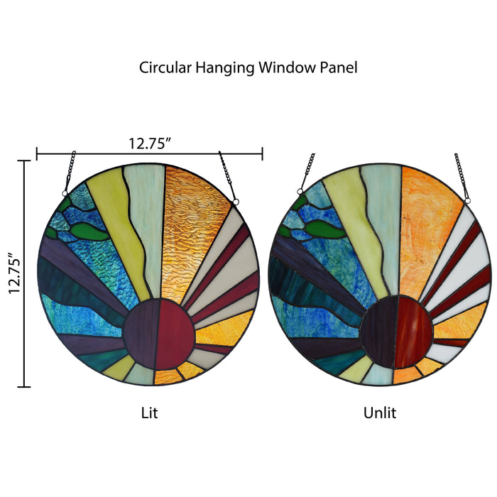 12.75"H Isaiah Multicolor Stained Glass Window Panel