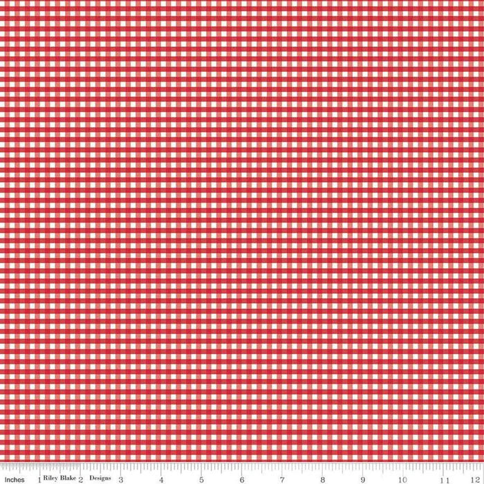 1/8 Inch Small Red & White Gingham