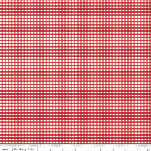 1/8 Inch Small Red & White Gingham