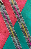 #5 Black/White Stripe Zipper w/Rainbow