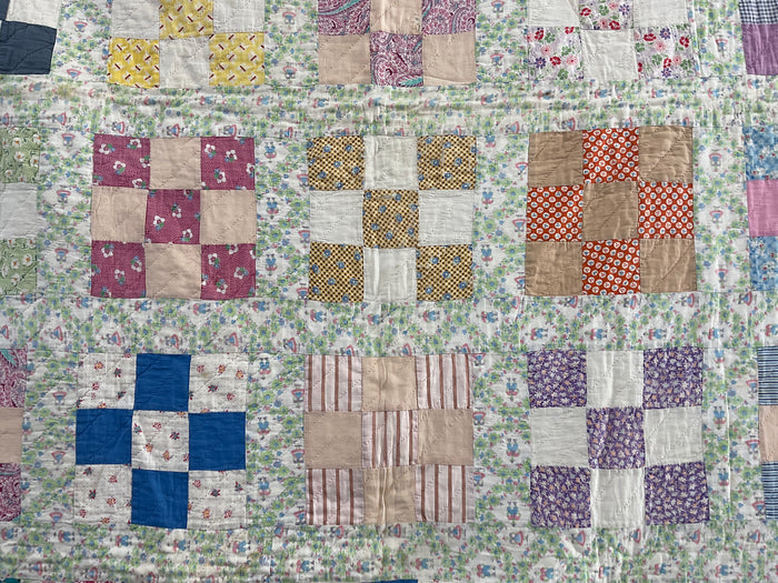 9 patch 1920s/30s Quilt