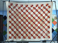 Antique 4 block hand quilted quilt