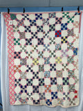 Antique Nine-patch Irish Chain Lattice Quilt