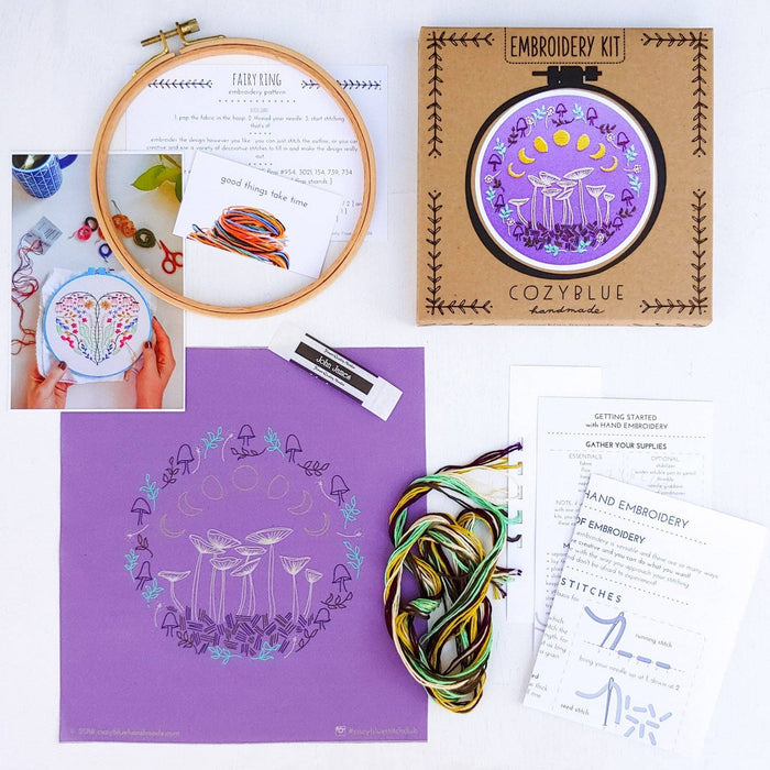 Blue moon embroidery kit