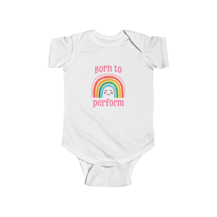 Born to Perform Baby Bodysuit: Rainbow Theater Outfit, 100% Cotton