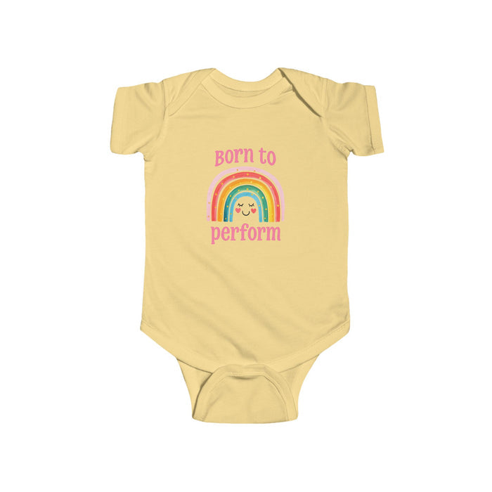 Born to Perform Baby Bodysuit: Rainbow Theater Outfit, 100% Cotton