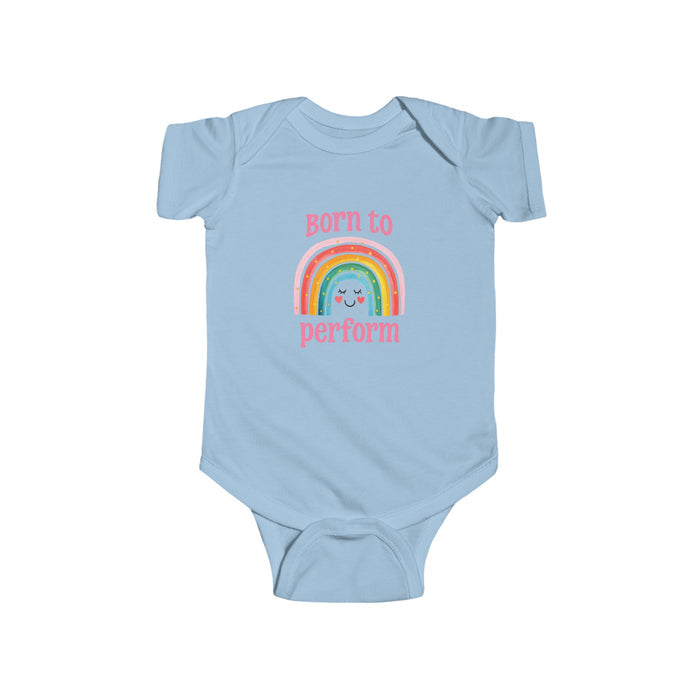 Born to Perform Baby Bodysuit: Rainbow Theater Outfit, 100% Cotton