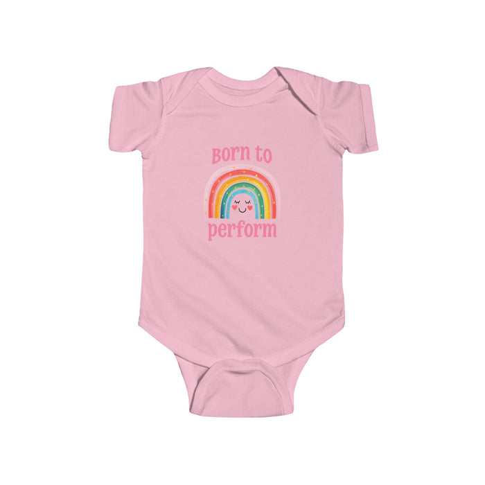 Born to Perform Baby Bodysuit: Rainbow Theater Outfit, 100% Cotton