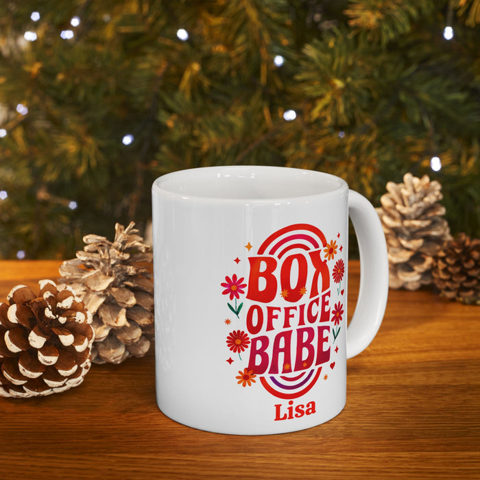 Box Office Babe Personalized Mug | White or Black | 11oz & 15oz Sizes | Theater Gift for Box Office Crew