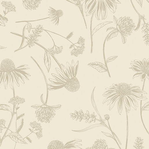 Coneflower Tonal Natural 108"