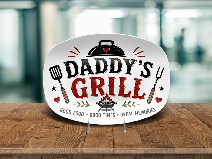 Daddy's Grill Platter, BBQ Serving Tray, Father's Day Gift, Dad Grilling Decor, Grill Platter Gift Set