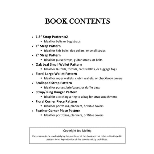 (Digital) Leather Tooling Pattern Book Vol 2