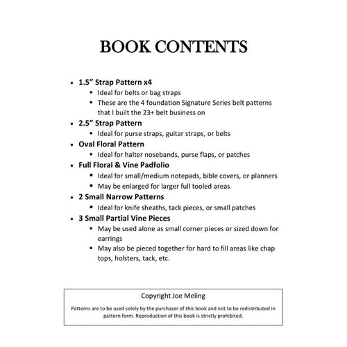 (Digital) Leather Tooling Pattern Book Vol 3