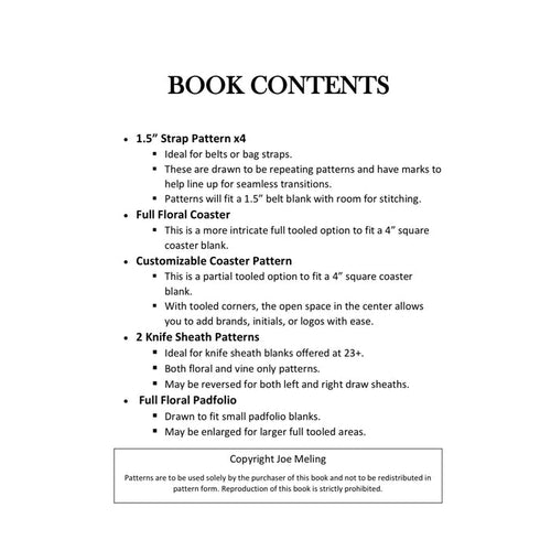 (Digital) Leather Tooling Pattern Book Vol 4
