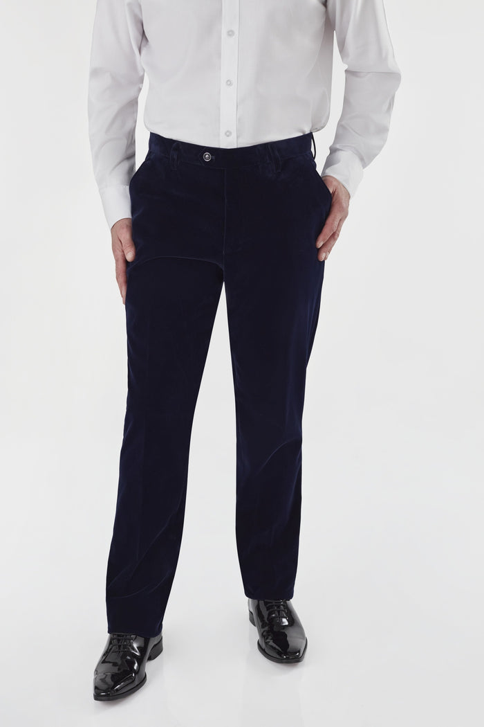 GARY - NAVY BLUE VELVET TROUSER