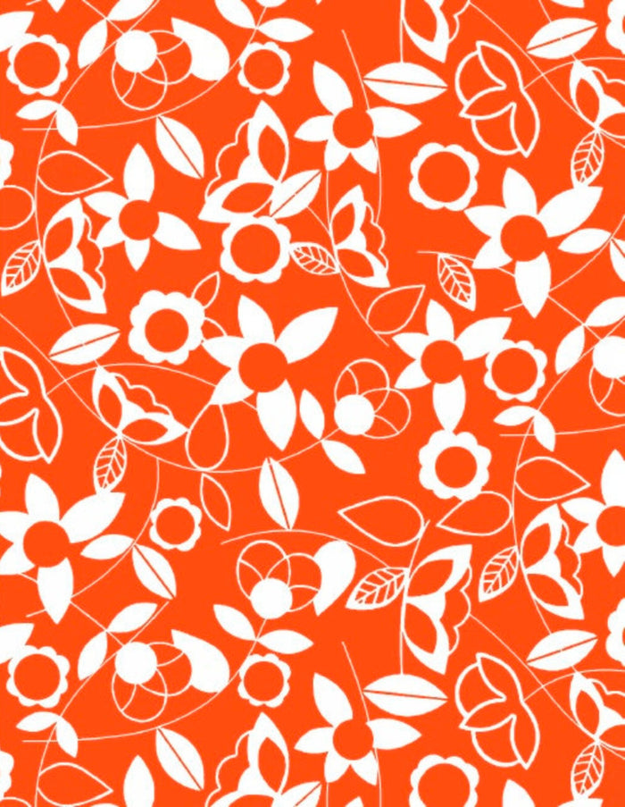 Modern Mixers Studio e White Flowers on Orange Background