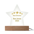 Personalized Acrylic Star Plaque – Best Director Award with Gold Stars, Custom Name & Year