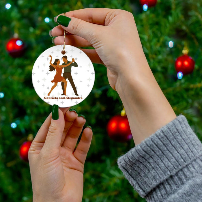 Personalized Salsa Dance Couple Ornament: Custom Christmas Keepsake