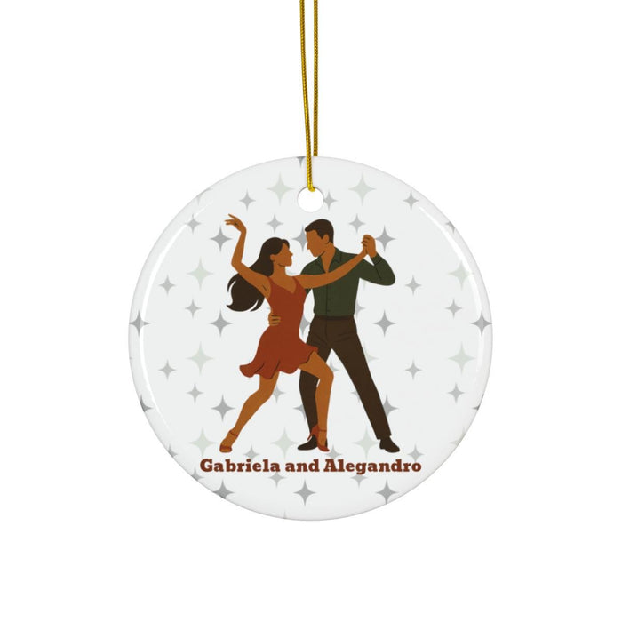 Personalized Salsa Dance Couple Ornament: Custom Christmas Keepsake