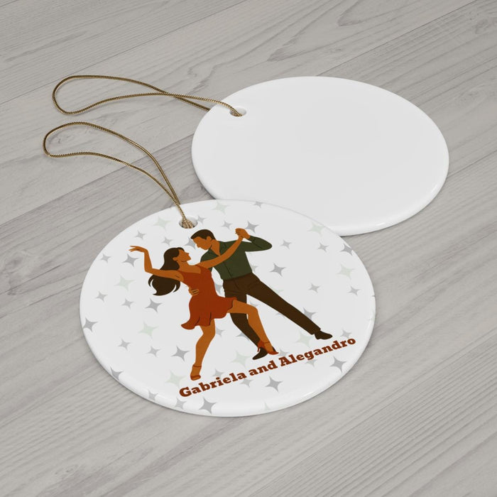 Personalized Salsa Dance Couple Ornament: Custom Christmas Keepsake