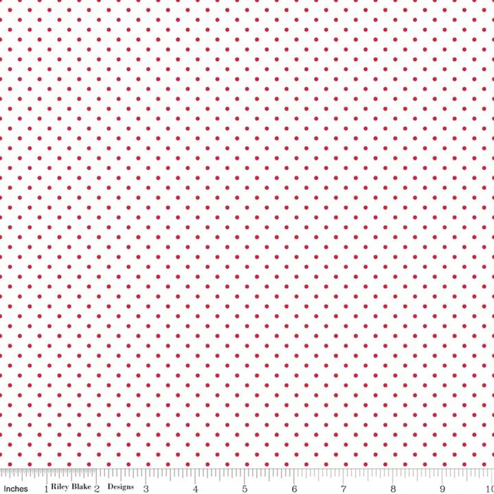 Red on White Swiss Dots