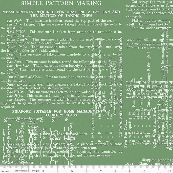 Sew Text (Green) - 108" Wideback