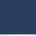 White on Navy Swiss Dot